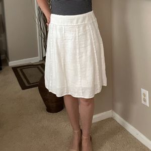 INC white linen skirt